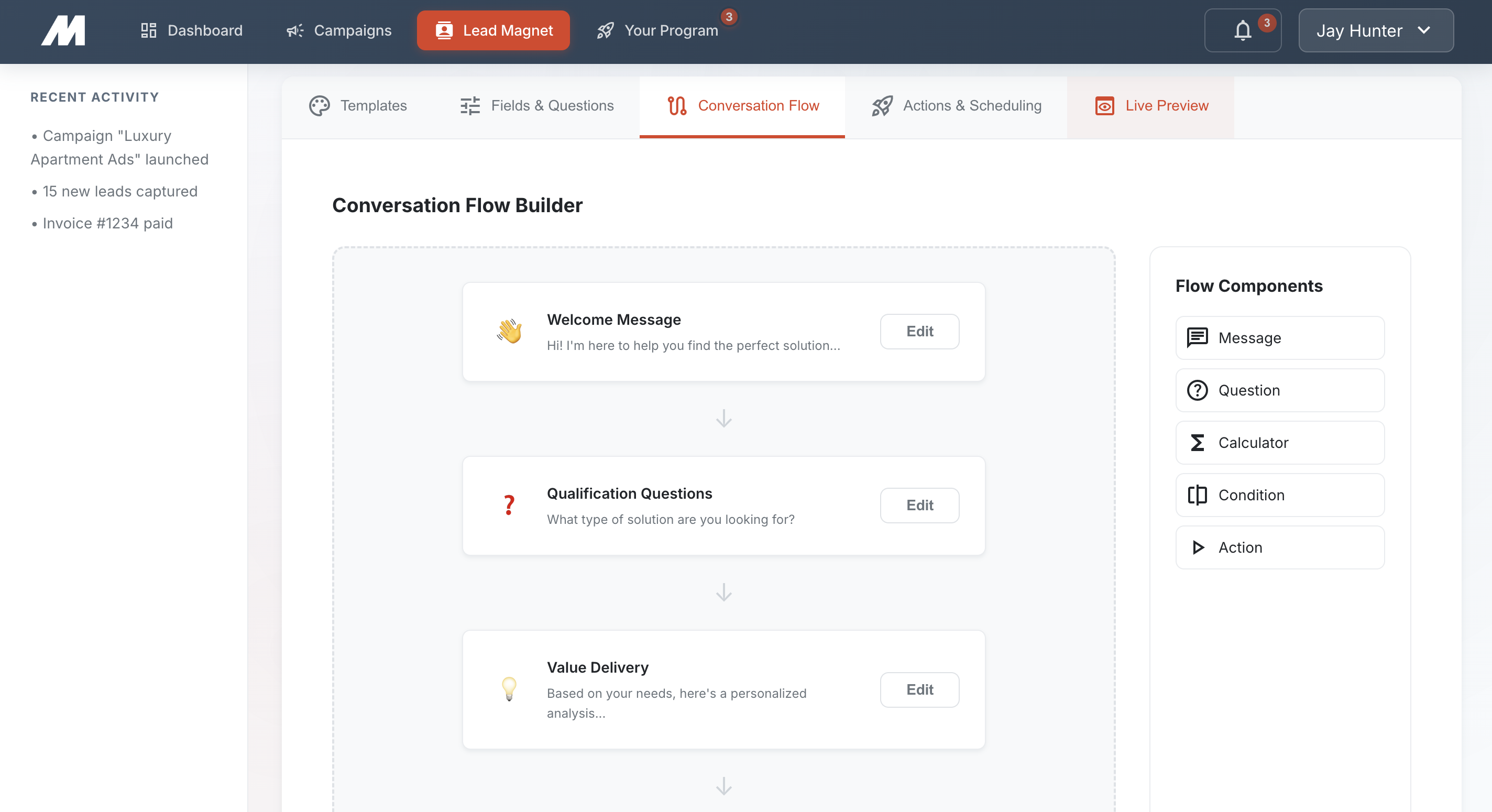 Lead Magnet Flow Builder